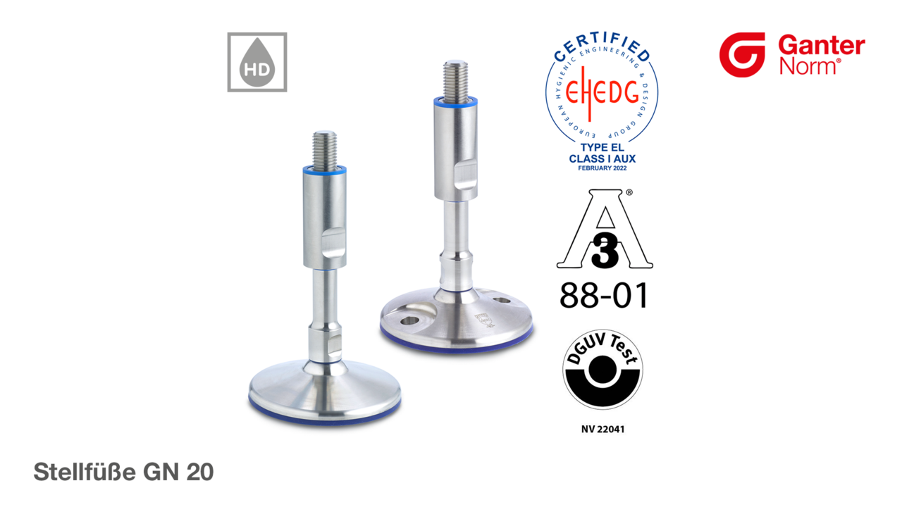 Stellfüße GN 20 in Hygienic Design